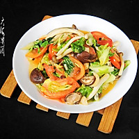 Stir-fried mixed mushrooms and cabbage# Kitchen In addition, Jin Illustration of how to enjoy delicious food# 6