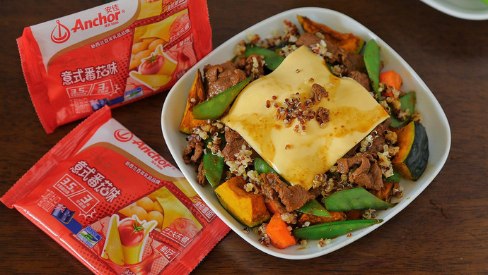 Cheese-Covered Beef Salad