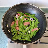 Fried ham with snow peas｜Standard fat-reducing nutritious meal#秋日Illustration of how to eat like this for health#4