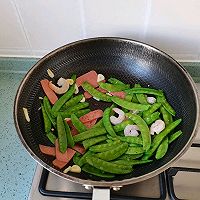 Fried ham with snow peas｜Standard fat-reducing nutritious meal#秋日Illustration of how to eat like this for health#5