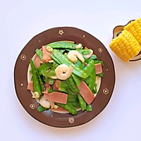 Fried ham with snow peas｜Standard fat-reducing nutritious meal#秋日Illustration of how to eat like this for health#8