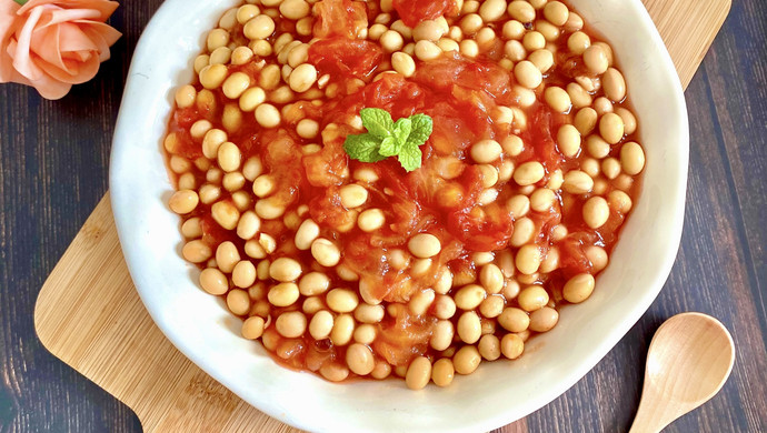 Stewed Soybeans with Tomatoes