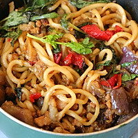 #Autumn Health Eat Like This#Super Fragrant Pork and Eggplant Braised Noodles Recipe Illustration 17