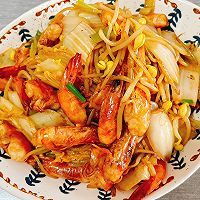 # Travel's delicious food#Fresh shrimp, baby cabbage and stir-fried bean sprouts Illustration of how to do it 14