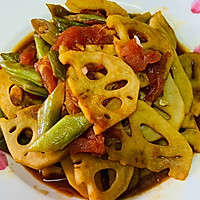 #Autumn Health Eat Like This#Tomato braised lotus root and green beans Illustration of how to do it 9