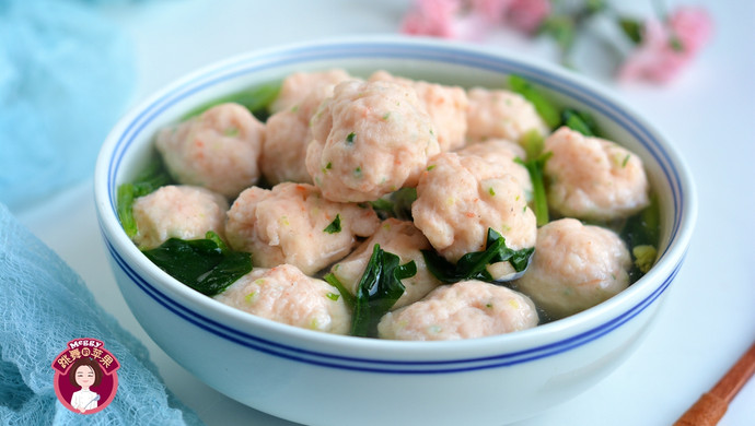 Shrimp Balls and Spinach Soup