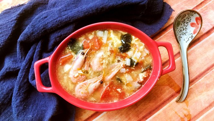 Egg seafood soup