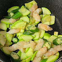 #Autumn Health Eat Like This#Okra Zucchini Egg Shrimp Smooth Illustration of how to do it 5