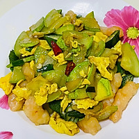 #Autumn Health Eat Like This#Okra Zucchini Egg Shrimp Smooth Illustration of how to do it 9