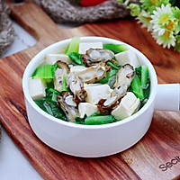 #一菜面白豆奶吃#海 oyster, tofu and green vegetables Illustration of how to make soup 16