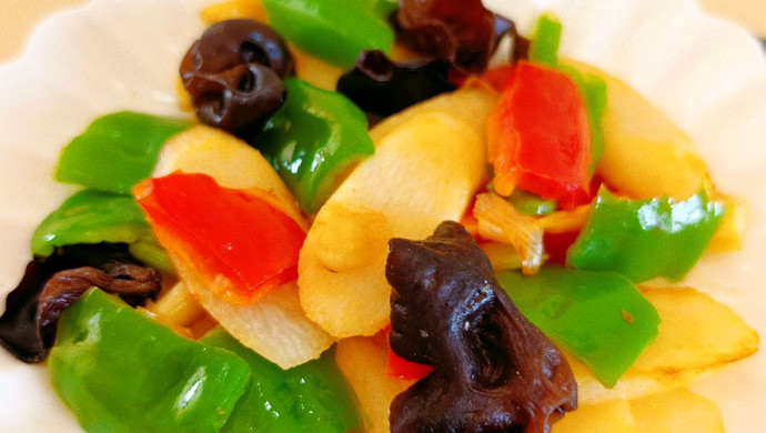 Stir-fried yam with colorful vegetables