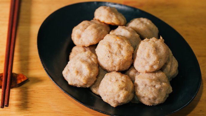 Air fried lotus root balls