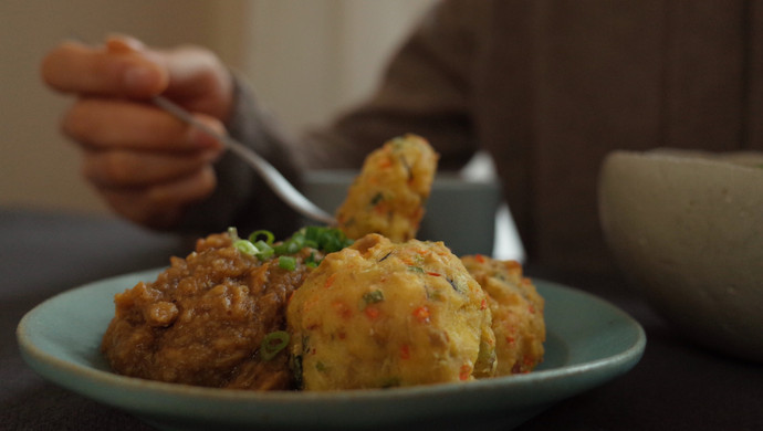 Air fried tofu balls