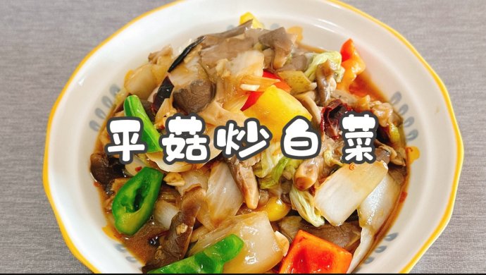 Stir-fried cabbage with oyster mushrooms