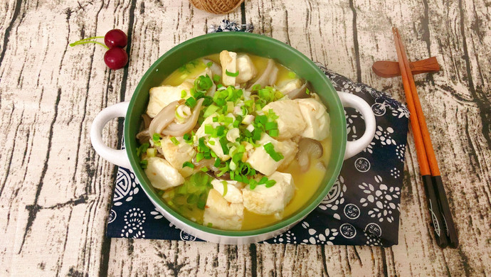 Oyster Mushroom and Tofu Soup