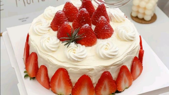 Strawberry birthday cake