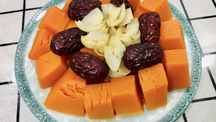 Steamed Pumpkin with Lily and Red Dates