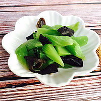 #520, delicious food stirs his heart! # Lettuce stir-fried black Illustration of how to make fungus 11