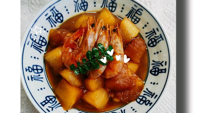 Braised Dried Prawns with Winter Melon