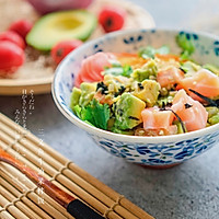 Illustration of how to make Japanese salmon and avocado rice 7