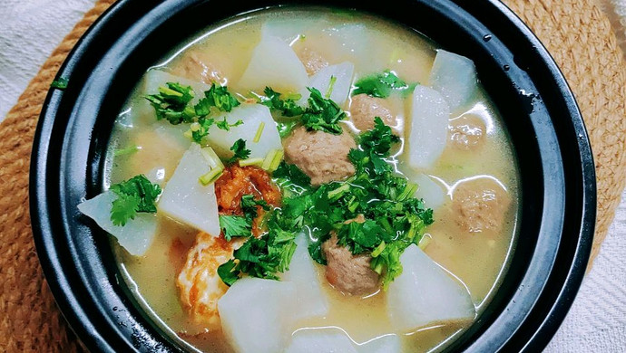 Nourishing Beef Meatballs and Radish Soup