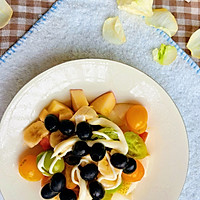 # Spanish Olive Pizza Salad Creative Dishes#Spanish Black Olive Fruit Salad Illustration of how to do it 3