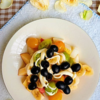 # Spanish Olive Pizza Salad Creative Dishes#Spanish Black Olive Fruit Salad ofIllustration of how to do it 4