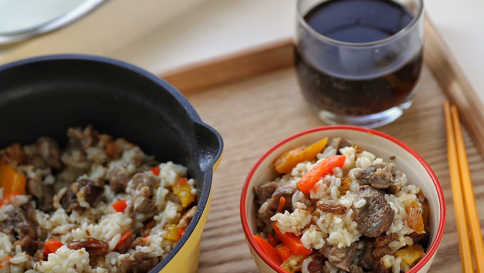 Xinjiang mutton hand rice