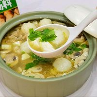 # Lidong the first supplement#Quick dish/Yipin fresh matsutake tofu Illustration of how to make fish ball stew 6